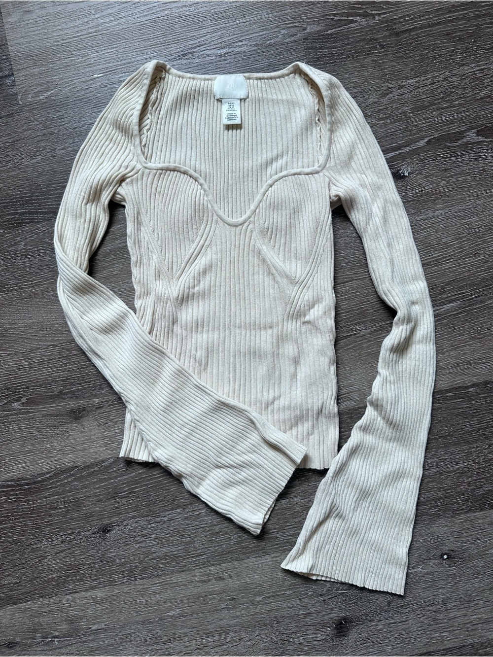 Ribbed Sweetheart Sweater